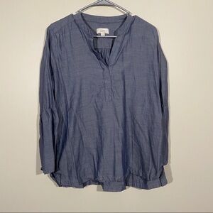 Loft Bell Sleeve Chambray Blouse